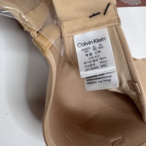 Calvin Klein Nude Strapless Bra 34C Light Defect - Picture 3 of 5